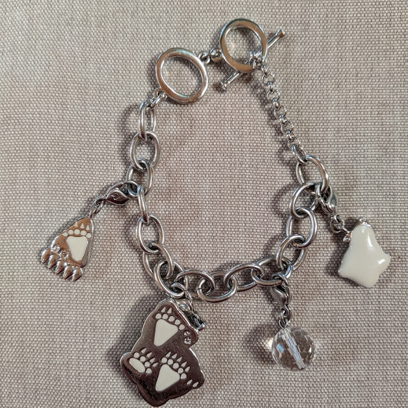 Swarovski Crystal and Silver Polar Bear Charm Bracelet - Picture 5 of 6